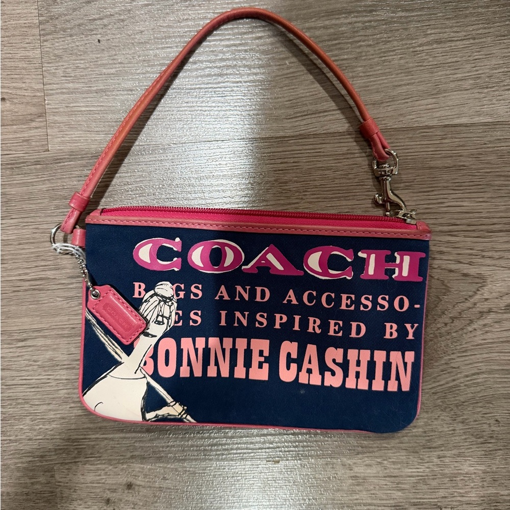 Coach Navy and Pink Wristlet